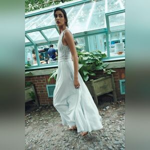 NWT ZARA CONTRAST CROCHET KNIT DRESS